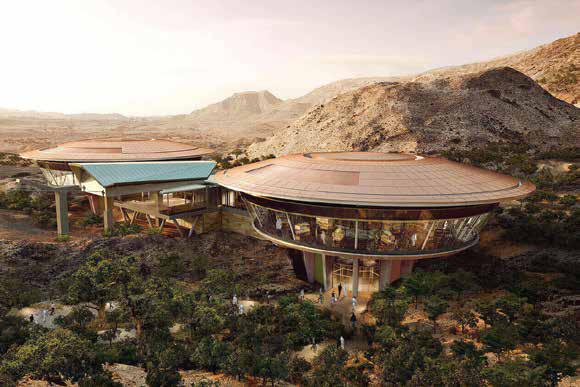 Oman Botanical Garden visitor pavilions